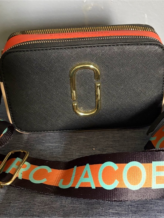 Marc Jacobs Handbags - Marc Jacobs Black Camera Bag with Orange Accent